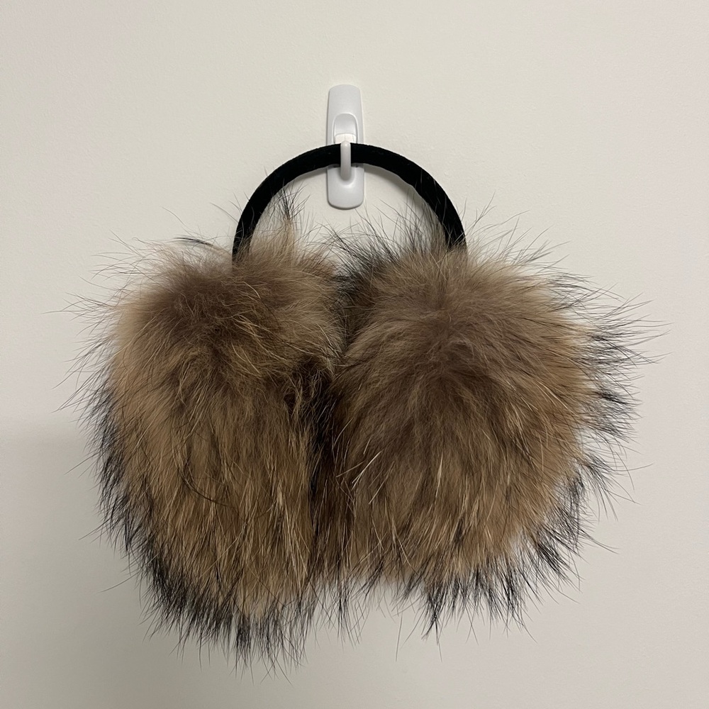 Animal Fur Earmuffs - Brown and Black